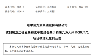 超10.5亿！九洲集团、云南能投风电项目获批