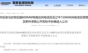 800MW+150MW！国华投资风电项目中标候选人公示