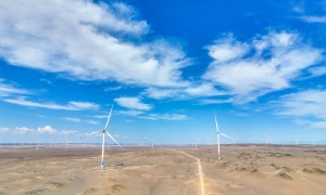 中国能建建筑集团承建的新疆喀什风电项目并网